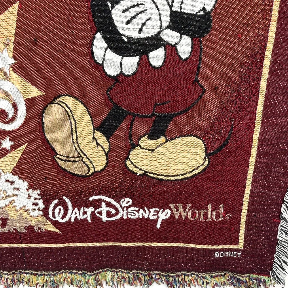 Walt Disney World Blanket Mickey Mouse‎ Woven Throw Four Parks Tapestry 42